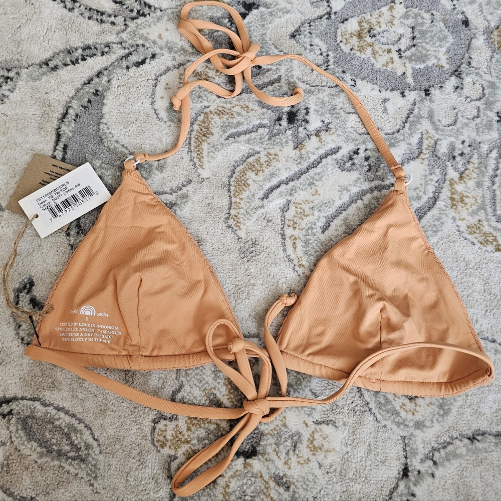 Toast Swim Tie Tri Bikini Top - Picture 2 of 3